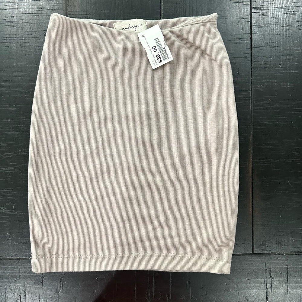 Audrey 3+1 Taupe Mini Skirt